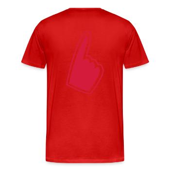 übergroßen Baseball einfache Hand nach oben - Männer Premium Bio T-Shirt - Rot - Hinten - Damien (186cm)