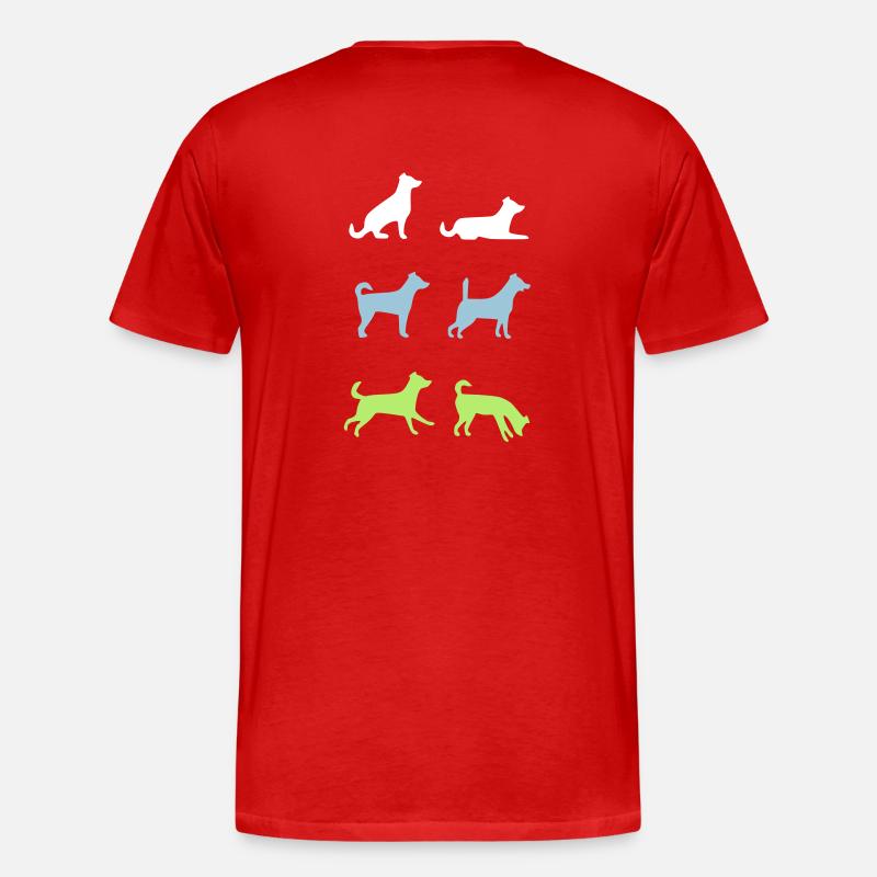 Sechs Hunde - Männer Premium Bio T-Shirt - Rot