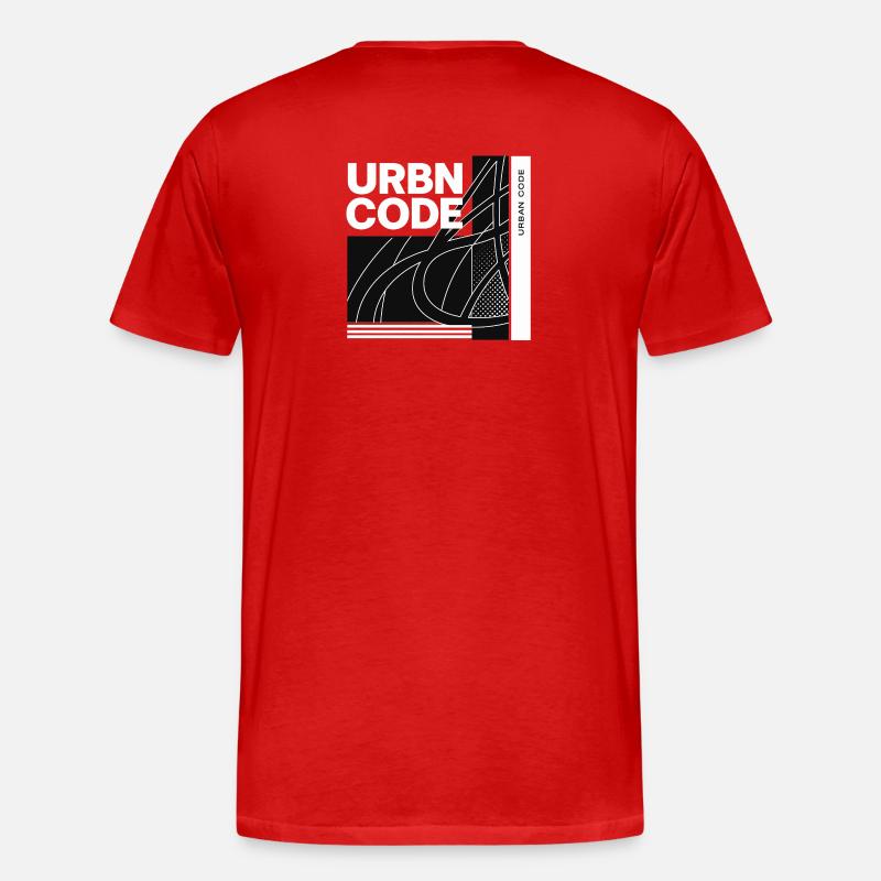 Conception de lignes de code urbain - T-shirt bio Premium Homme - rouge