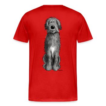 Süßer Irischer Wolfshund - Männer Premium Bio T-Shirt - Rot - Hinten - Damien (186cm)