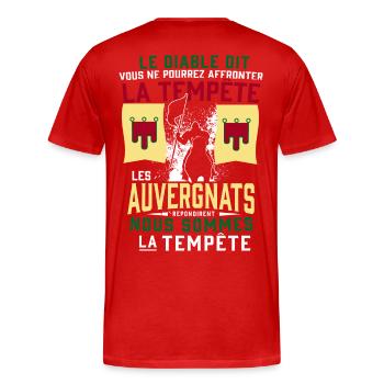 Tempête Auvergnats - T-shirt bio Premium Homme - rouge - Dos - Damien (186cm)