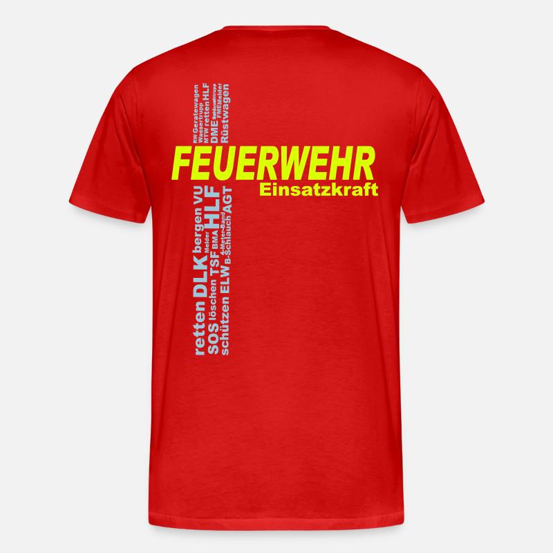 Feuerwehr Einsatzkraft - Männer Premium Bio T-Shirt - Rot