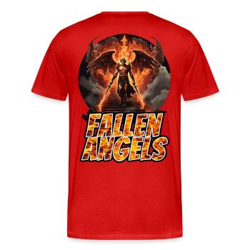 Engel - Männer Premium Bio T-Shirt - Rot - Hinten - Damien (186cm)