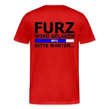 Fart Loading large - Men's Premium Organic T-Shirt - red - Back - Damien (186cm)