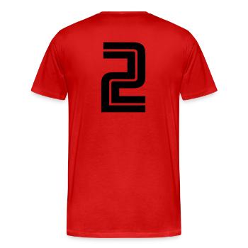 2 - Men's Premium Organic T-Shirt - red - Back - Damien (186cm)