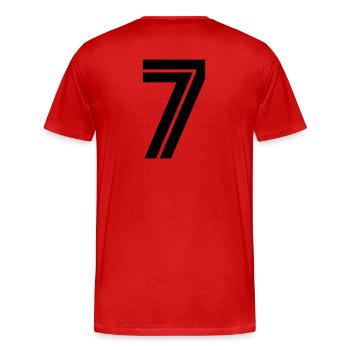 7 - Men's Premium Organic T-Shirt - red - Back - Damien (186cm)