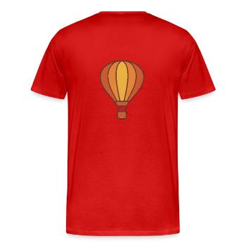 Rise & Float – Retro Hot Air Escape - Männer Premium Bio T-Shirt - Rot - Hinten - Damien (186cm)