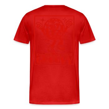 Depressed but Groovy - Disco Ball Design - T-shirt bio Premium Homme - rouge - Dos - Damien (186cm)