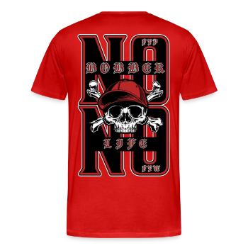 Pas de flotteur, pas de vie - T-shirt bio Premium Homme - rouge - Dos - Damien (186cm)