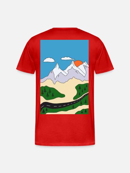 Sunset in mountain landscape - Men's Premium Organic T-Shirt - red