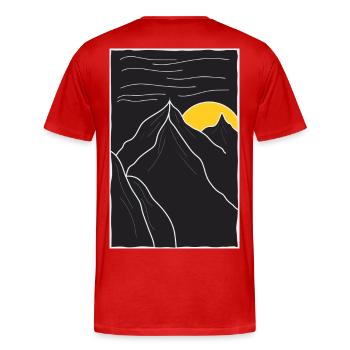 Mountain Silhouette Sunset - Men's Premium Organic T-Shirt - red - Back - Damien (186cm)