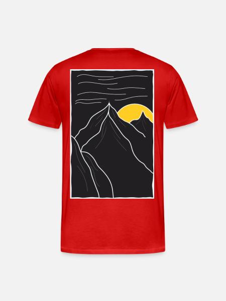 Mountain Silhouette Sunset - Men's Premium Organic T-Shirt - red