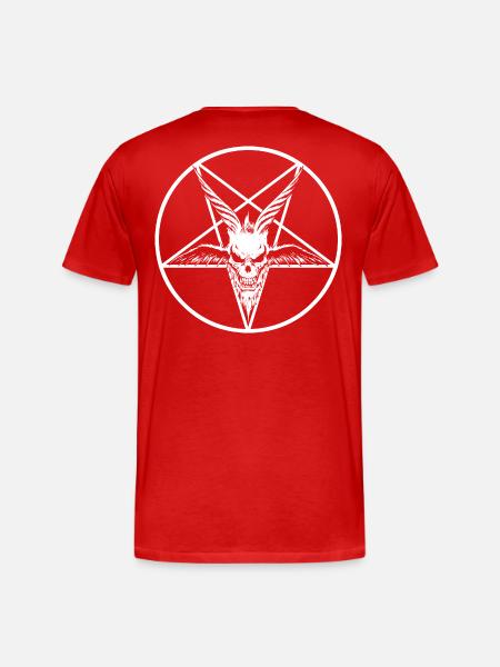 Satan White - Men's Premium Organic T-Shirt - red