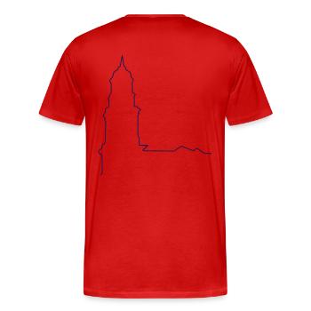 Hamburg Michel - Männer Premium Bio T-Shirt - Rot - Hinten - Damien (186cm)
