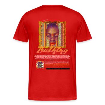 Afro futurism afrocentric graphic design - Men's Premium Organic T-Shirt - red - Back - Damien (186cm)