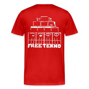 free tekno sound system - T-shirt bio Premium Homme - rouge - Dos - Damien (186cm)