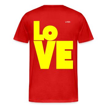 Love Yellow - Men's Premium Organic T-Shirt - red - Back - Damien (186cm)