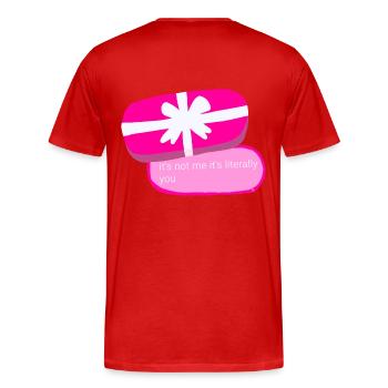 iMessage Girl Power Gift - Men's Premium Organic T-Shirt - red - Back - Damien (186cm)