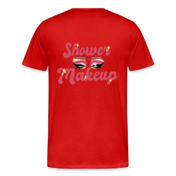 Shower makeup - Men's Premium Organic T-Shirt - red - Back - Damien (186cm)
