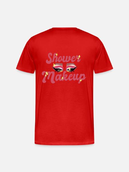 Dusch-Make-up - Männer Premium Bio T-Shirt - Rot