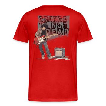 Grunge NOT Dead 02 - Men's Premium Organic T-Shirt - red - Back - Damien (186cm)