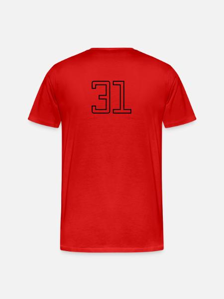 Number 31 (University Style) - Men's Premium Organic T-Shirt - red