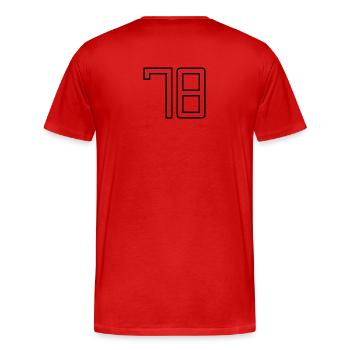 Numéro 78 (Style Université) - T-shirt bio Premium Homme - rouge - Dos - Damien (186cm)