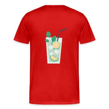 Summer Drink - Männer Premium Bio T-Shirt - Rot - Hinten - Damien (186cm)