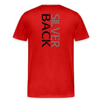 SILVERBACK (à deux lignes) - T-shirt bio Premium Homme - rouge - Dos - Damien (186cm)