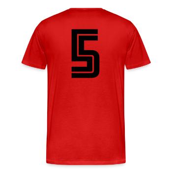 5 - Men's Premium Organic T-Shirt - red - Back - Damien (186cm)
