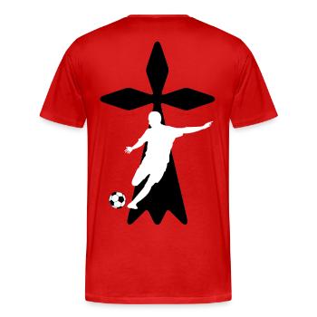 football bretagne - T-shirt bio Premium Homme - rouge - Dos - Damien (186cm)