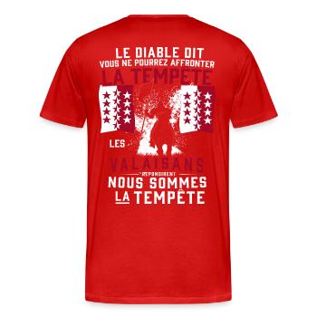 Tempête Valaisans - T-shirt bio Premium Homme - rouge - Dos - Damien (186cm)