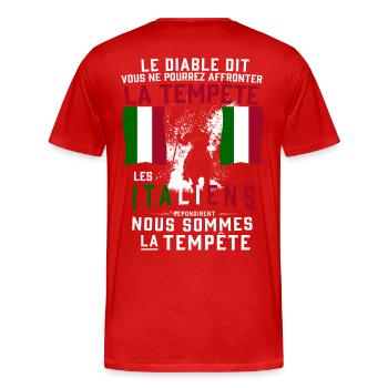 Tempête Italiens - T-shirt bio Premium Homme - rouge - Dos - Damien (186cm)