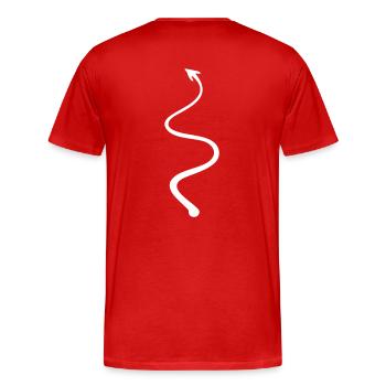 devil tail - Men's Premium Organic T-Shirt - red - Back - Damien (186cm)