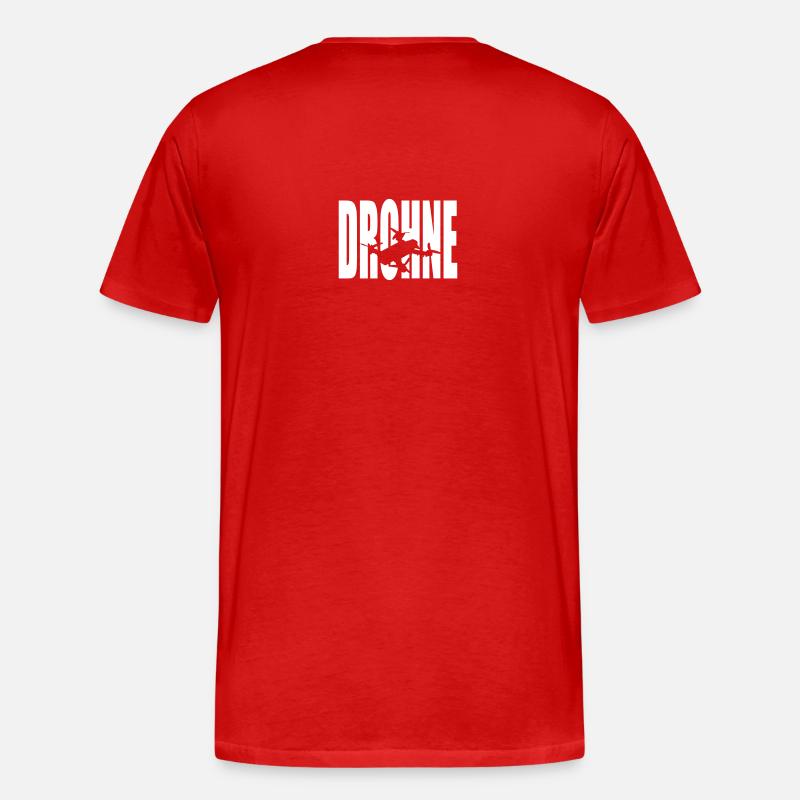 Drohne Text 1 - Männer Premium Bio T-Shirt - Rot