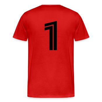 1 - Men's Premium Organic T-Shirt - red - Back - Damien (186cm)