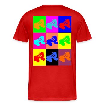 Roller coloré - T-shirt bio Premium Homme - rouge - Dos - Damien (186cm)
