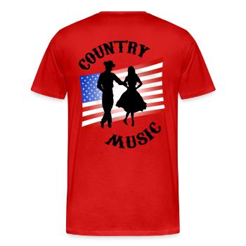 country music - Men's Premium Organic T-Shirt - red - Back - Damien (186cm)