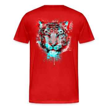 Mushin Ire Channel Remix - Men's Premium Organic T-Shirt - red - Back - Damien (186cm)