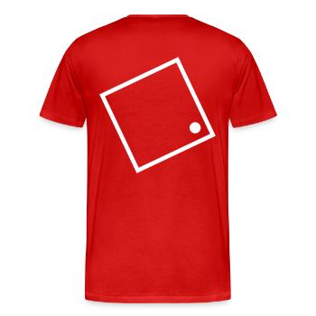 Projekt Ü Logo - Männer Premium Bio T-Shirt - Rot - Hinten - Damien (186cm)