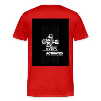 Gym Tshirt - Männer Premium Bio T-Shirt - Rot - Hinten - Damien (186cm)