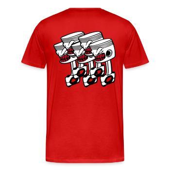 Five Pistons - Männer Premium Bio T-Shirt - Rot - Hinten - Damien (186cm)