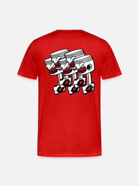 Five Pistons - Männer Premium Bio T-Shirt - Rot