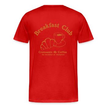 Breakfast club shirt - Männer Premium Bio T-Shirt - Rot - Hinten - Damien (186cm)