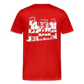 soundsystem 23 - Männer Premium Bio T-Shirt - Rot - Hinten - Damien (186cm)