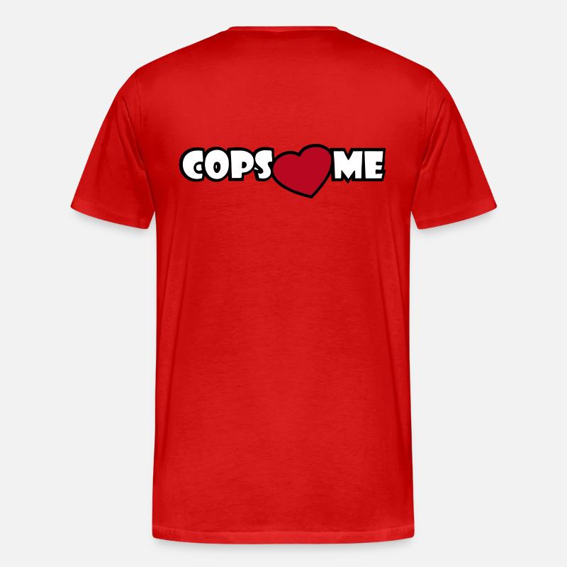 COPS LOVE ME - Männer Premium Bio T-Shirt - Rot