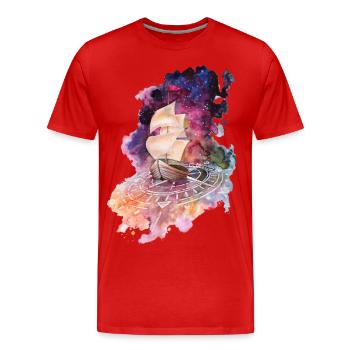 Space Ship - T-shirt bio Premium Homme - rouge - Devant - Damien (186cm)