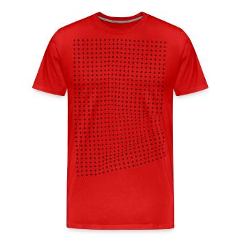 Illusion d'optique d'un effet de froissement - T-shirt bio Premium Homme - rouge - Devant - Damien (186cm)