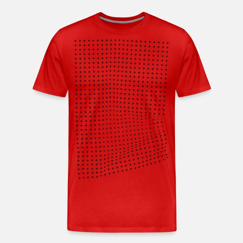 Optische Illusion eines Knitter effekts - Männer Premium Bio T-Shirt - Rot