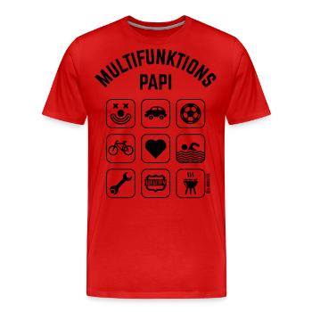 Multifunktions Papi (9 Icons) - Männer Premium Bio T-Shirt - Rot - Vorne - Damien (186cm)
